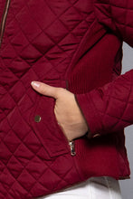 Load image into Gallery viewer, Suede Piping Detail Rib Quilted Padding Jacket : TAUPE
