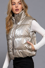 Load image into Gallery viewer, High Neck Zip Up Vest: BLK-black
