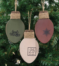 Load image into Gallery viewer, Distressed Wooden Christmas Light Ornament, 1 Ornament
