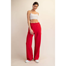 Load image into Gallery viewer, MODAL SCUBA PIPING STRAIGHT PANT: Black/Cream
