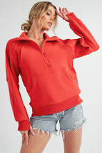 Load image into Gallery viewer, Long Dove Funnel Neck Half Zip: Pink

