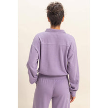 Load image into Gallery viewer, Half-Zip Burnout French Terry Pullover: BLUE

