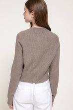 Load image into Gallery viewer, Long Sleeve Round Neck Button Down Sweater Cardigan: TPE-taupe / M
