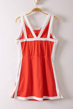 Load image into Gallery viewer, Color Block Activewear Mini Dress W/ Bra Cap: TOMATO
