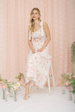 Load image into Gallery viewer, FLORAL SWEETHEART SMOCKED RUFFLE DETAIL MIDI DRESS: YELLOW MULTI
