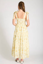 Load image into Gallery viewer, FLORAL SWEETHEART SMOCKED RUFFLE DETAIL MIDI DRESS: YELLOW MULTI
