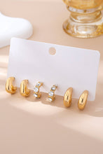 Load image into Gallery viewer, Rhinestone Geo Puffy Hoop Trio | 80E61592: GOLD
