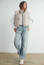Load image into Gallery viewer, High Neck Floral Puffer Vest - BMJ7560: BLUSH / S
