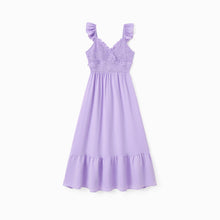 Load image into Gallery viewer, Family Matching Purple Tee or Shirred Top Ruffle Hem Dress: Purple / Baby Girl: 12-18M
