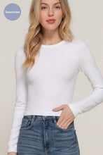 Load image into Gallery viewer, Long Sleeve Crew Neck Rib Seamless Top: GRY-grey / M/L
