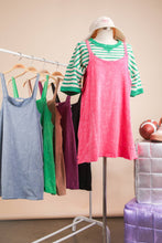 Load image into Gallery viewer, ND31251-Mineral Washed Knit Mini Dress with Shorts Inside : BLACK / S-M-L/2-2-2
