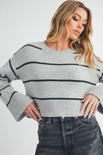 Load image into Gallery viewer, Emmanuelle Sweater: Heather Gray/Navy / Contemporary

