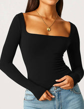 Load image into Gallery viewer, Square Neck Cropped Basic Tee: Dark Grey
