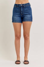 Load image into Gallery viewer, HIGH WAISTED DARK WASH JUDY BLUE SHORTS
