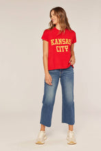 Load image into Gallery viewer, Kansas City Graphic Cap Sleeve Knit Top: Scarlet
