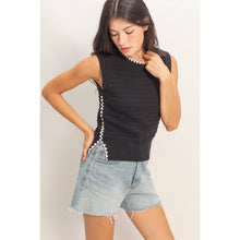 Load image into Gallery viewer, Eyelet Sleeveless Knit Top: CREAM
