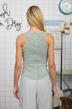 Load image into Gallery viewer, WASHED RAW EDGE SLEEVELESS KNIT TANK TOP: GREY
