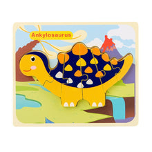 Load image into Gallery viewer, 3D Wooden Dinosaur Puzzle, Buckle Design for Early Education: Green / One Size
