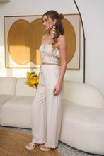 Load image into Gallery viewer, FRONT TIE CROPPED CAMI TOP: LIGHT YELLOW
