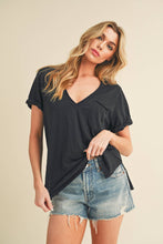 Load image into Gallery viewer, Zoie V-Neck Short Sleeve: Chocolate / Contemporary
