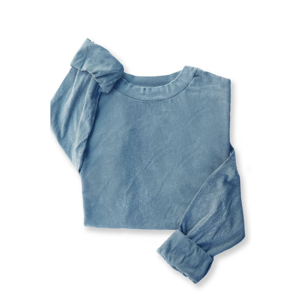 MINERAL WASHED LONG SLEEVE: MINERAL VINTAGE BLUE