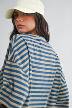 Load image into Gallery viewer, Oversized Stripe Boyfriend Tee: Tan / Contemporary
