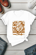 Load image into Gallery viewer, Distressed Tiger Unisex Round Neck Tee: H Grey/Brwn / S / Graphic T-Shirt

