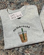 Load image into Gallery viewer, On the rocks coffee embroidered tee

