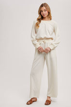 Load image into Gallery viewer, WIDE NECK OFF THE SHOULDER KNIT JUMPSUIT: IVORY
