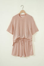 Load image into Gallery viewer, PRETTY BASH Stripe Corded Knit Tee &amp; Short Set: Sky Blue Stripe / S
