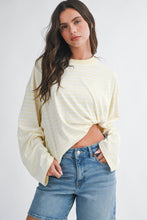 Load image into Gallery viewer, Oversized Stripe Long Sleeve Top: Chocolate / Contemporary
