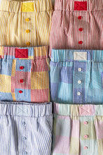 Load image into Gallery viewer, Striped &amp; Checker Boxer Shorts: BLUE STRIPE
