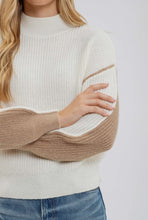 Load image into Gallery viewer, Espresso &amp; Cream Exposed Seam Sweater
