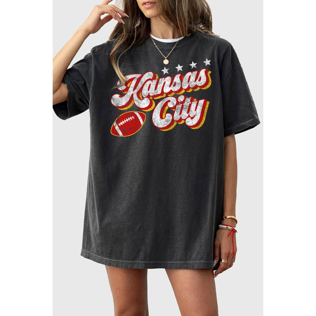 KANSAS CITY OVERSIZED MINERAL GRAPHIC TEE: Mineral Black