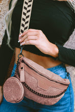 Load image into Gallery viewer, Colorblock Strap Chain Shoulder Bag With Coin Purse: White
