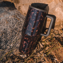 Load image into Gallery viewer, Mocha Tortoise HydroJug 40 oz Traveler Tumbler
