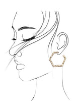 Load image into Gallery viewer, HAMMERED HEXAHON HOOP EARRINGS | Gold

