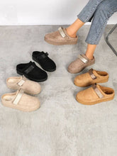 Load image into Gallery viewer, WOMENS FAUX SUEDE STRAPPY CLOGS SLIP ON MULES SLIPPERS: Khaki
