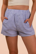 Load image into Gallery viewer, Striped &amp; Checker Boxer Shorts: BLUE STRIPE
