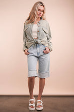 Load image into Gallery viewer, Mineral Washed Oversized Gauze Shacket Jacket: CORAL
