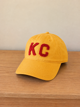 Load image into Gallery viewer, Kansas City KC Football Chenille Dad Hat - Gold or White: Gold
