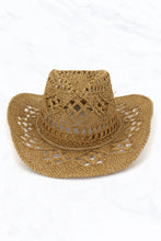 Load image into Gallery viewer, Western Style Cowboy Handmade Woven Straw Hat: Khaki

