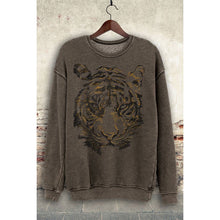 Load image into Gallery viewer, THE GOLDEN FOILED TIGER FACE MINERAL SWEATSHIRTS: White
