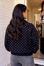 Load image into Gallery viewer, Polka Dot Pullover Sweatshirt: Black

