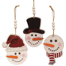 Load image into Gallery viewer, Weathered Wood Beaded Christmas Ornament, 1 ornament
