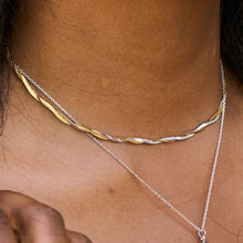Load image into Gallery viewer, Mixed Metal Herringbone Necklace
