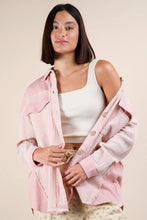 Load image into Gallery viewer, Mineral Washed Oversized Gauze Shacket Jacket: CORAL
