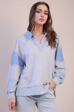 Load image into Gallery viewer, Color Block Solid &amp; Stripe Casual Knit Top: SAGE
