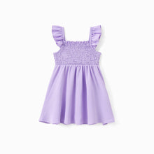 Load image into Gallery viewer, Family Matching Purple Tee or Shirred Top Ruffle Hem Dress: Purple / Baby Girl: 12-18M

