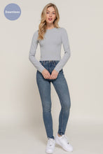 Load image into Gallery viewer, Long Sleeve Crew Neck Rib Seamless Top: BRG-wine / S/M
